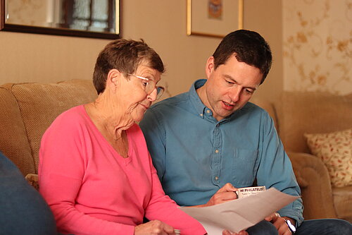 Chis Coghlan with elderly lady