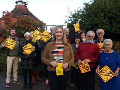 Image courtesy of Mole Valley Liberal Democrats Claire Malcomson and other LibDem councillors