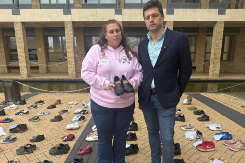 Chris at SEND protest