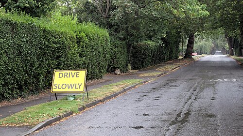 Extra signage was installed to reduce problemsto Extra signage installed to reduce speeds